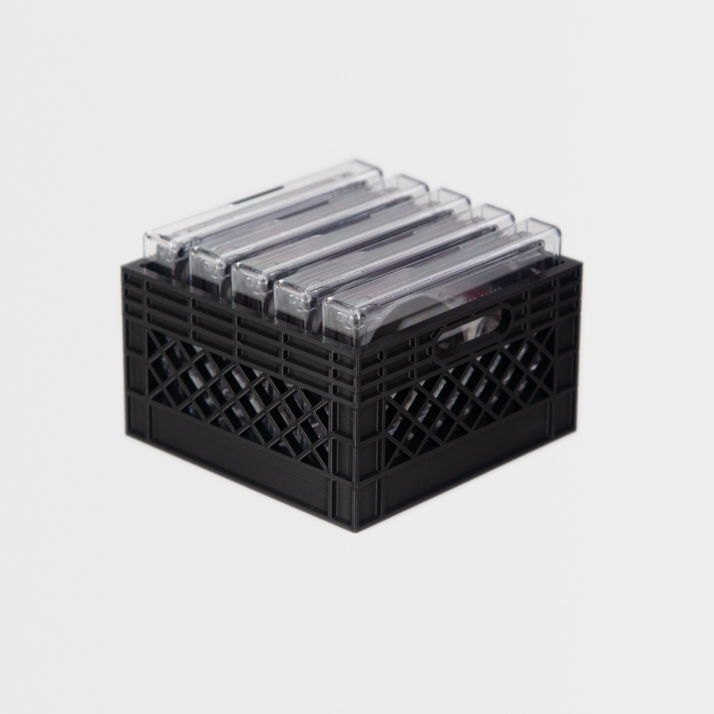 "Milk Crate" Storage Crate and Organizer for Compact Cassette Tapes