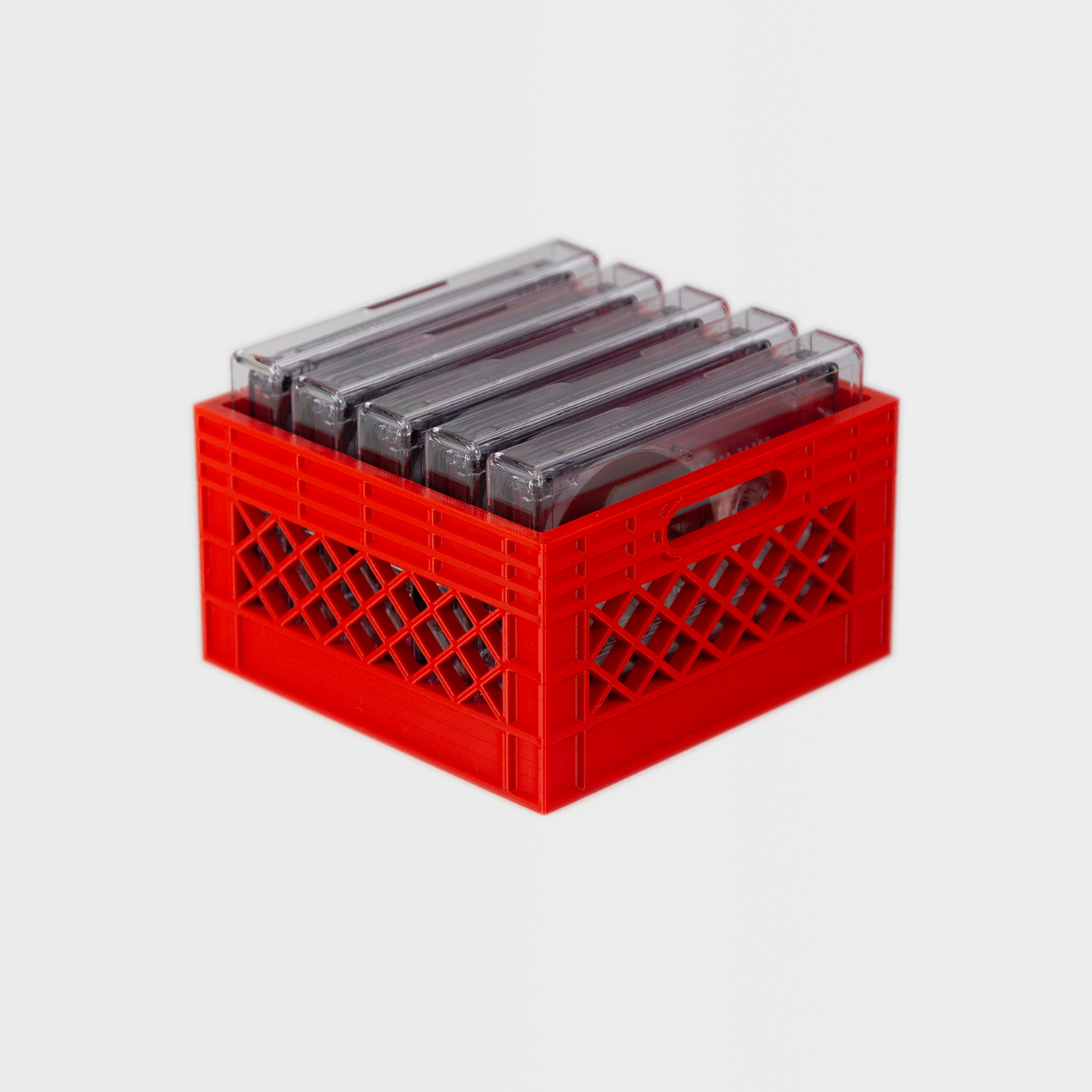 "Milk Crate" Storage Crate and Organizer for Compact Cassette Tapes