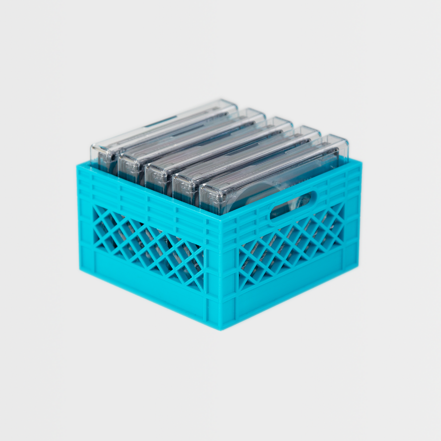 "Milk Crate" Storage Crate and Organizer for Compact Cassette Tapes