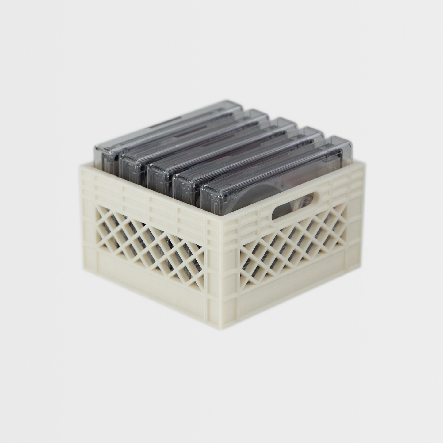 "Milk Crate" Storage Crate and Organizer for Compact Cassette Tapes